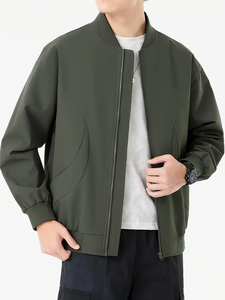 Chaqueta de bombardero polar de invierno para hombre de OEM, chaqueta acolchada acogedora con cuello levantado para uso al aire libre - Product Image 4