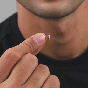 Pendientes GIVA Dark Silver Polaris para hombre, accesorio de moda MER079 - Product Image 4