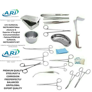 Kit de Cirugía Mayor A.R.I de 15 Piezas - Juego de Instrumentos Quirúrgicos de Acero Inoxidable Premium con Bandeja de Esterilización y Plato Renal, Certificado CE - Product Image 1