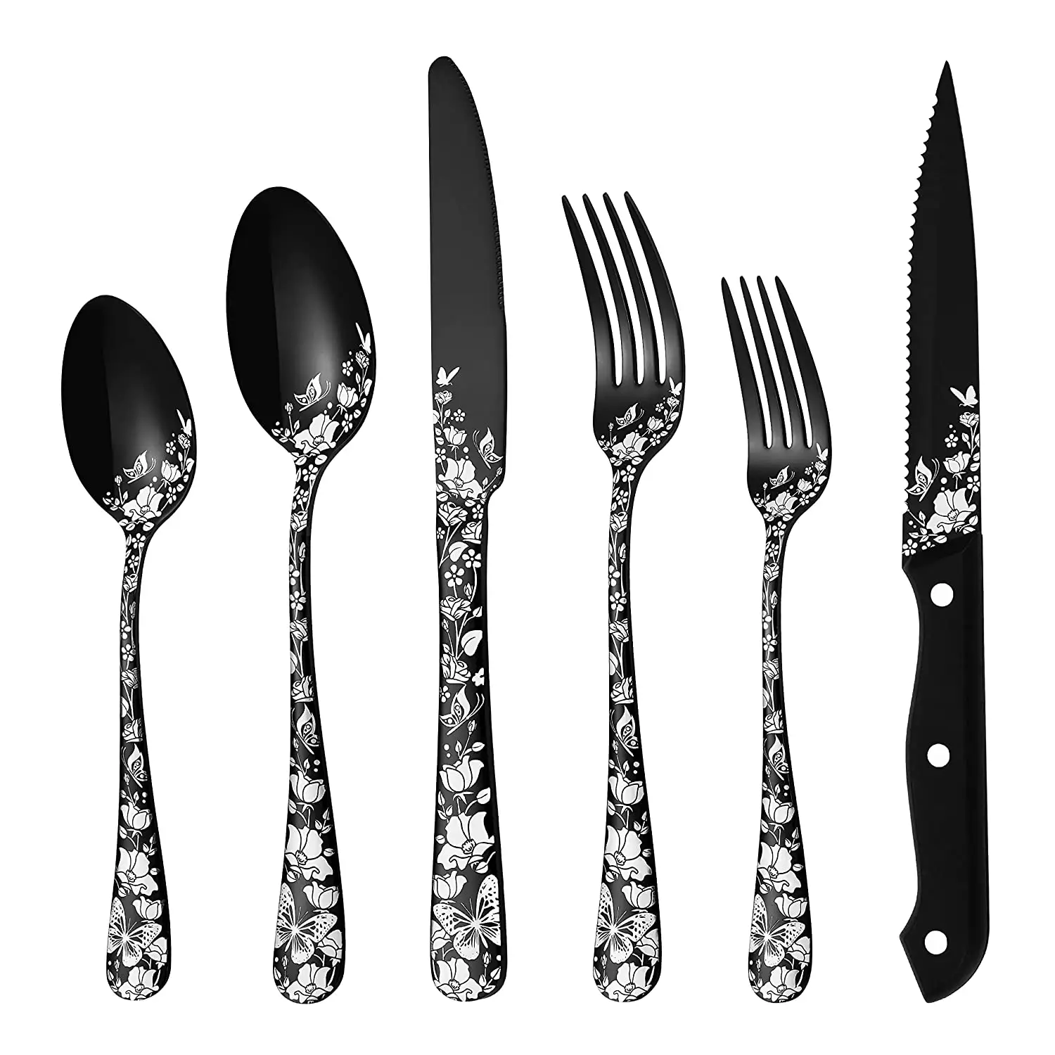 Simple Cutlery Dinner Flatware Sets Custom Engraved Design Factory Supplies Cutlery Sets Hollowware Dinner Table Cutlery Sets