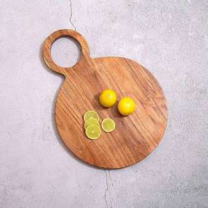 Tabla de cortar de madera de Acacia de tamaño personalizado mango ahuecado tabla de queso sostenible cocina uso doméstico estilo natural por HF CRAFTS - Product Image 1