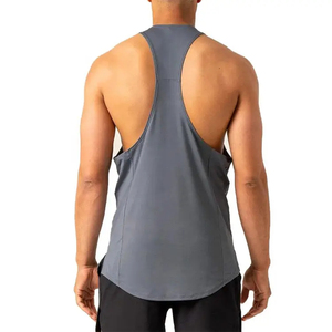 Débardeurs de sport pour hommes à col en V, respirants, en coton et fibre de bambou, coupe ample, avec logo personnalisé, pour la musculation, la course à pied et la salle de sport - Product Image 4