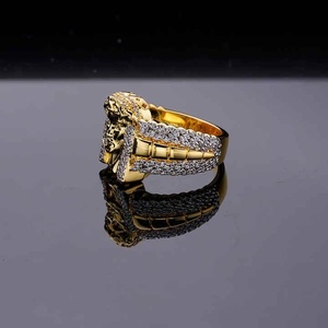 Original Hip Hop Fine Jewelry 18K Gold Plated 925 <b>Sterling</b> <b>Silver</b> Iced Out Religious Jesus Piece <b>Rings</b> for <b>Men</b> - Product Image 5
