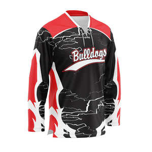 เสื้อฮอกกี้น้ำแข็งแบบระบายอากาศได้ดี แห้งเร็ว พิมพ์ลายตามสั่ง สำหรับผู้ชายและผู้หญิง พร้อมตัวเลือกชื่อทีมและขนาดตามสั่ง - Product Image 4