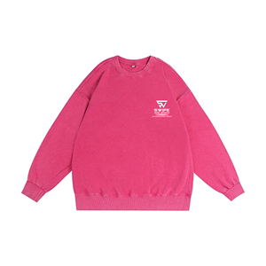 เสื้อสเวตเตอร์คอกลมสำหรับผู้ชายและผู้หญิงเสื้อสวมหัวผ้าฟลีซทรงโอเวอร์ไซส์ผ้าคอตตอนแบบ100% สำหรับฤดูหนาวออกแบบโลโก้ได้ตามต้องการ - Product Image 4