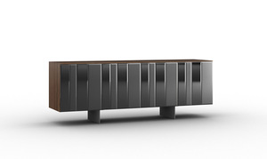 Aparador de 3 Puertas de Estilo Italiano de Alta Gama, Mueble Buffet de MDF Lacado de Lujo para Comedor y Sala de Estar - Product Image 3
