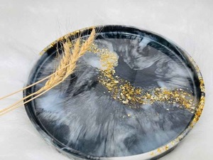 Plato Redondo de Resina para Servir, Plato Duradero, Perfecto para Regalar o Decorar Interiores - Product Image 2