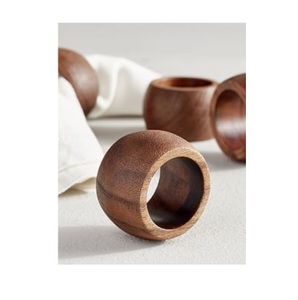 Anneaux de serviette personnalisables de haute qualité en bois de feuille moderne écologique pour le dîner, la table et le mariage porte-serviettes décoratifs - Product Image 1