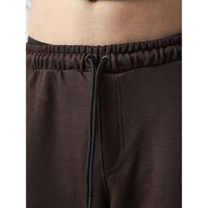 Pantalones Holgados Color Moka, Estilo Hip Hop Casual, Cintura Elástica, 100% Algodón, Decorados con Cierres, Pliegues y Estampados, Cintura Media, Talla XL - Product Image 2