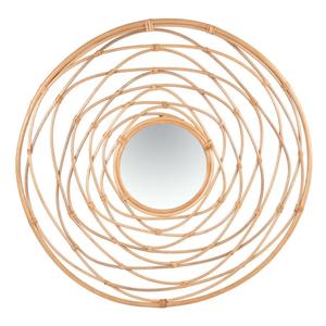 Espejo de pared de ratán duradero ecológico redondo de remolino costero bohemio hecho a mano decoración de Pascua - Product Image 6