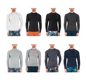 2024 personnalisé de haute qualité MMA Rash Guard hommes à manches longues Jiu Jitsu maillot de bain nouveau tissu uni BJJ Rash Guard sublimé adultes - Product Image 5