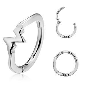 Hot bán 14k vàng 316f thép không gỉ bản lề đoạn Clicker mũi nhẫn hình dạng bất thường PVD vách ngăn piercing đồ trang sức <span class=keywords><strong>6mm</strong></span> - Product Image 4