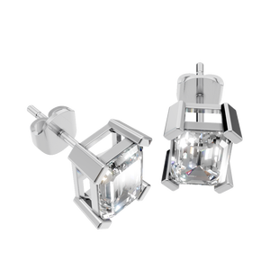 Pendientes Clásicos de Moissanita con Corte Esmeralda, Oro Sólido de 14k, Cuatro Puntas, para Mujer, Venta al por Mayor, Regalo de Boda, Suministro Directo de Fábrica - Product Image 4