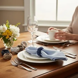 Porte-serviettes en jute noir de qualité supérieure pour table à manger moderne, décoration de la maison et cuisine, utilisation quotidienne pratique, vente en gros en provenance d'Inde - Product Image 4