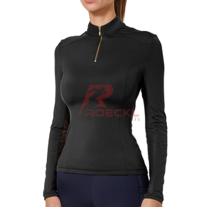 Haut athlétique équestre respirant femmes équitation tissu extensible léger élégant évacuation de l'humidité chemise coupe confortable - Product Image 1