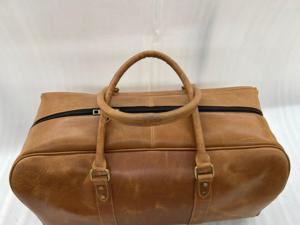 กระเป๋าเดินทางหนังแท้สีน้ำตาลแบบสั่งทำพิเศษ ทนทาน พร้อมสายสะพายไหล่หนังถัก ปิดด้วยซิป ซับในโพลีเอสเตอร์ - Product Image 5