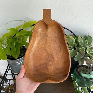 Bol en bois de forme de papaye de taille différente avec bol de chocolats en bois fait à la main classique de conception en acier - Product Image 4