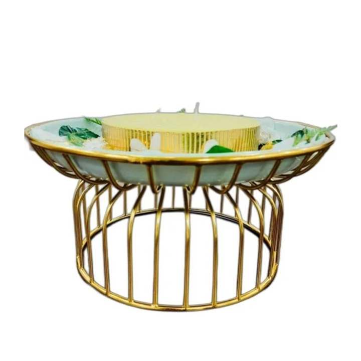 Customizable Stainless Steel Round Metal Cake Stand Wedding and Party Favor with Unique Shape and Size