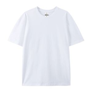Camiseta de manga corta en blanco sólido con diseño en blanco para hombre, Camiseta lisa de algodón peinado, camiseta personalizada OEM con cuello redondo para hombre - Product Image 4
