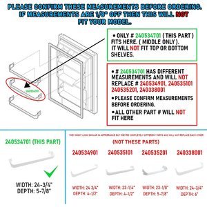 Estante de barra de puerta de plástico Lifetime Appliance 240534701 para refrigeradores Frigidaire y Kenmore, con fuente de alimentación manual USB para garaje - Product Image 4