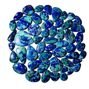 พลอยธรรมชาติคุณภาพสูง ขายส่งแบบคละขนาด คาโบชอง อะซูไรต์ บลูเบิร์ด ล็อตใหม่ 20-45 มม. 8-12 กรัม - Product Image 2