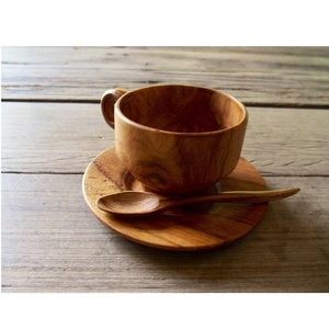 Taza ecológica de madera de bambú para café y té con textura suave y diseño ligero disponible a precio de fábrica - Product Image 1
