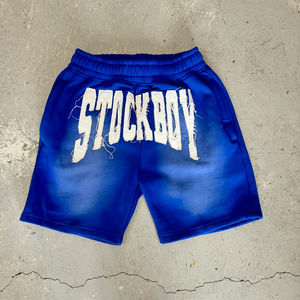 Hombres personalizado 100% algodón francés Terry gimnasio Fitness correr Jersey pantalones cortos bordado Logo apliques parche tejido método - Product Image 5