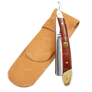 Nueva llegada de Zorg International, maquinilla de afeitar de garganta de corte recto, mango de hueso de madera de acero de Damasco, Cara de hoja de acero inoxidable - Product Image 6