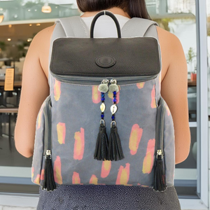 Adorable Bohemian Pugmark Printed <b>Women's</b> Canvas <b>Backpack</b> Anti-Theft Portable Waterproof <b>Laptop</b> Compatible Work School Daily Use - Product Image 2