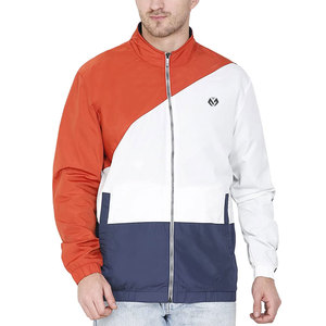 Cremallera Up Color Contraste Chaquetas cortavientos para hombres Moda Hombres 100% poliéster Chaqueta cortavientos - Product Image 1