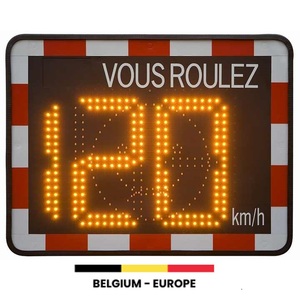 Contrôleur de vitesse du trafic alimenté par panneau solaire panneau routier caméra de sécurité Mobile affichage numérique moniteur Anti-éblouissement universel extérieur - Product Image 1