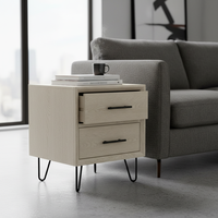 Table basse moderne en bois de caoutchouc durable pour salon, mobilier d'intérieur, OEM ODM
