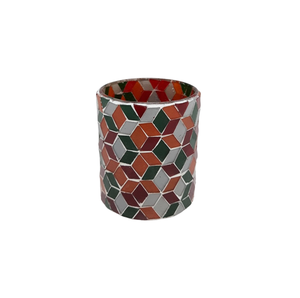 Bougeoir en mosaïque en verre rose en vrac fait à la main pour décoration d'hôtel et de salon fait à la main - Product Image 6