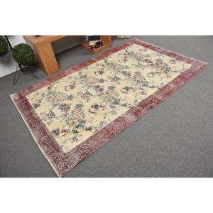 พรมสไตล์ตุรกีสีเบจคลาสสิกสีแดงขนาดใหญ่4.7x7.8ฟุตทางเดินขนแกะสี่เหลี่ยมผืนผ้า10มม. สำหรับห้อง - Product Image 2