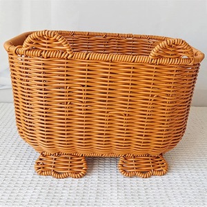 Cesta de Mimbre Plástico Tejida a Mano con Diseño de Oso, Cestas de Almacenamiento Hechas a Mano, Mimbre Natural, Modernas y Multifuncionales, Hechas en Vietnam - Product Image 5