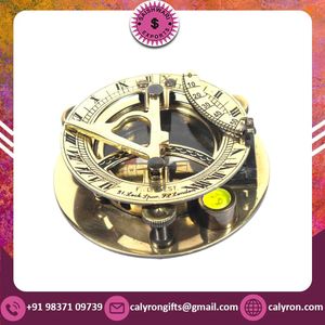 2.5 pouces grand laiton Triangle poche cadran solaire boussole nautique décor à la maison avec gravure fabricant indien - Product Image 2