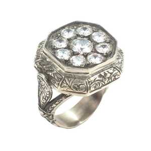 925 Sterling Silver Men's <b>Ring</b> Octagonal Turquoise Zircon Stone Bezel Setting Fine Jewelry for Everyday Wear 14k Metal Purity - Product Image 1
