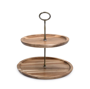 Énorme remise sur les outils de gâteau essentiels de support d'assiette de gâteau de produit de tache de bois d'acacia - Product Image 1