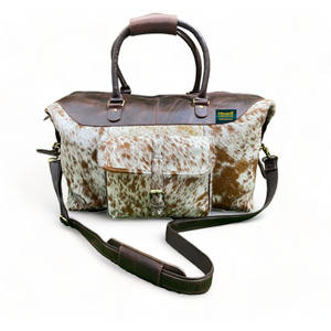 กระเป๋าดัฟเฟิลหนังวัวแท้สำหรับเดินทาง, กระเป๋าหนังวัวธรรมชาติขนาดใหญ่สามารถถอดออกได้ - Product Image 6