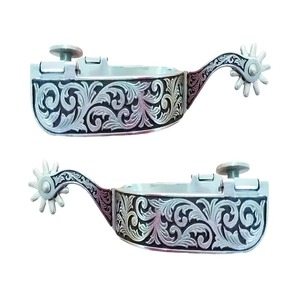 Éperons de cheval, éperons de cowboy, éperons de botte de cheval, décoration, éperons de cavalier, éperons en alliage de zinc doré, accessoire d'équitation - Product Image 1