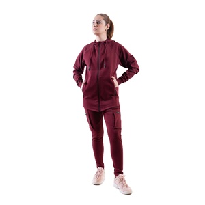 Conjunto de 2 piezas con logotipo personalizado para mujer, cárdigan con capucha y cremallera de Color sólido, sudadera, chándales informales de dos piezas para mujer 2025 - Product Image 5