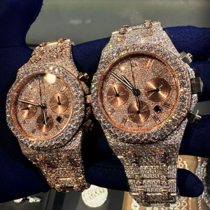 Reloj de Moissanite de lujo personalizado | VVS Iced Out Skeleton | Pasa el probador de diamantes al por mayor - Product Image 5