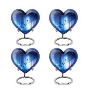 Urne papillon de forêt bleue en forme de coeur pour cendres souvenir commémoratif pour cendres de crémation urne moderne décorative unique fabriquée à la main - Product Image 3