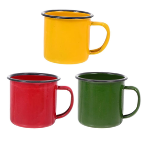 Taza de metal de diseño moderno con revestimiento de esmalte negro para cocina y mesa, taza de metal de la mejor calidad - Product Image 3