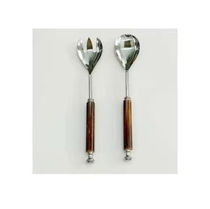 Ensemble de couverts en acier inoxydable de qualité exclusive ensemble de couverts à manche en corne de buffle naturelle et cuillères de mariage - Product Image 4