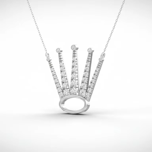 สร้อยคอเพชรทรงมงกุฎหรูหรา พร้อมสายคล้อง สำหรับผู้หญิง สำหรับงานแต่งงาน งานเลี้ยงฉลองครบรอบ ของขวัญ แฟชั่นสวมใส่ประจำวัน เครื่องประดับจี้ ดีไซน์สวยงาม - Product Image 1