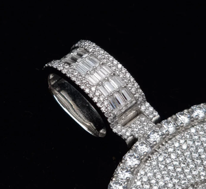 Premium Quality Silver Plated Zinc Alloy Hip Hop Pendant with Custom Logo Iced Out Rapper Necklace <b>Diamond</b> Certified for Unisex - Product Image 2