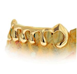 Colmillos de goteo 3D personalizados 10K 14K Gold Fine Grillz Unique Canine Grillz Special Curved Vampire Grillz - Product Image 2