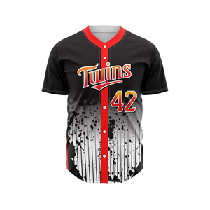 เสื้อเบสบอลกระดุมเต็มเม็ดระบายอากาศได้ดีเนื้อผ้าตาข่ายแห้งเร็วเสื้อซ้อมไซส์พิเศษงาน OEM ออกแบบได้ตามต้องการ - Product Image 1