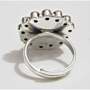 Anillo de Plata de Ley 925 hecho a mano estilo bohemio anillo de boda de perla granate Natural regalo de joyería de piedras preciosas para mujer - Product Image 2